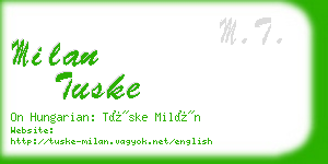 milan tuske business card